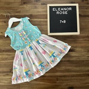 Eleanor Rose Birthday Wishes Rhonda Top Blue White Pink Sleeveless Knit Pastel